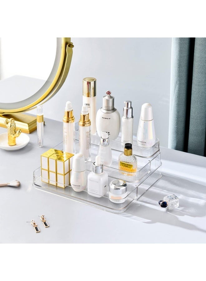 رف توابل أكريليك، شفاف، 3 طبقات، منظم زجاجات التوابل، لا يحتاج إلى تجميع، مناسب للخزائن والمطابخ والحمامات (قطعة واحدة) - Image 3